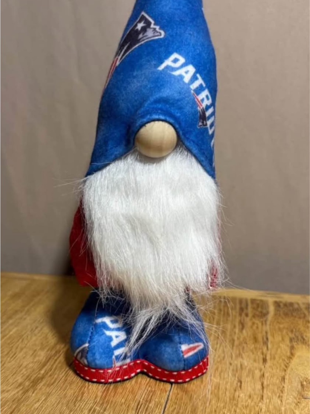New England Patriots Gnome Plush with Blue Hat and White Beard
